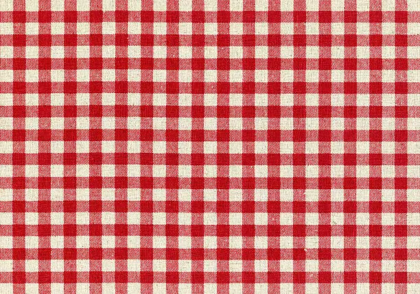 Photo of Red Plaid Fabric background textured