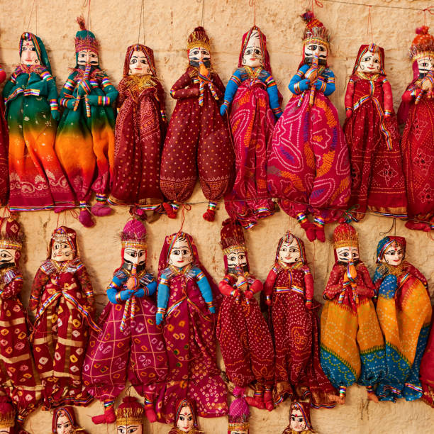 istock Colorful Indian puppets for sale 171280699