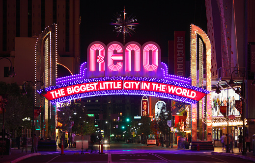 Las Vegas, Nevada, USA - November 5, 2022: Welcome to Fabulous Las Vegas sign on Las Vegas Boulevard during the daytime