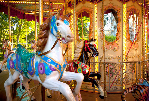 Carousel Horses stock photo