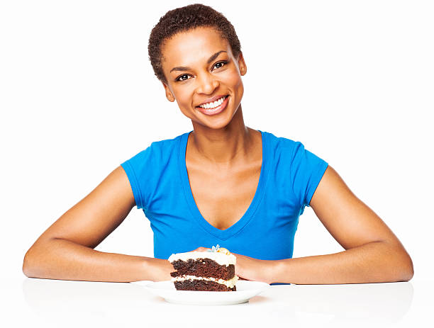 istock Woman With a Slice of Cake - Isolated 171281457
