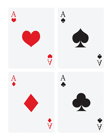 Set of Queens playing cards - isolated on white