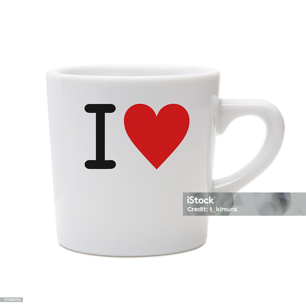 Mensaje de amor taza - Foto de stock de Taza sin platillo libre de derechos