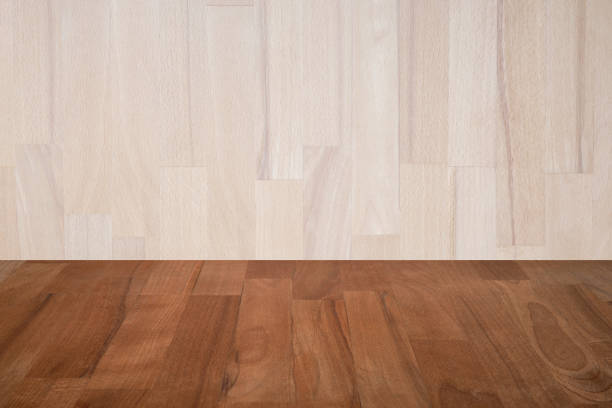 istock wooden shelf or table top on wooden background 1712833952