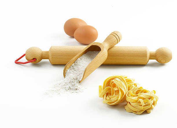 istock flour, egg, pasta, with wooden spoon and Rolling Pin 171283806