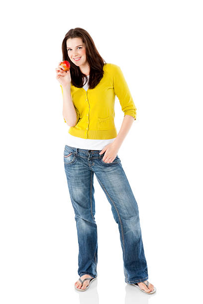 istock Pretty young woman holding an apple 171286589