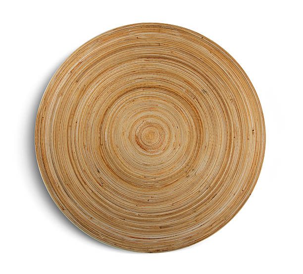 Wooden plate stock photo