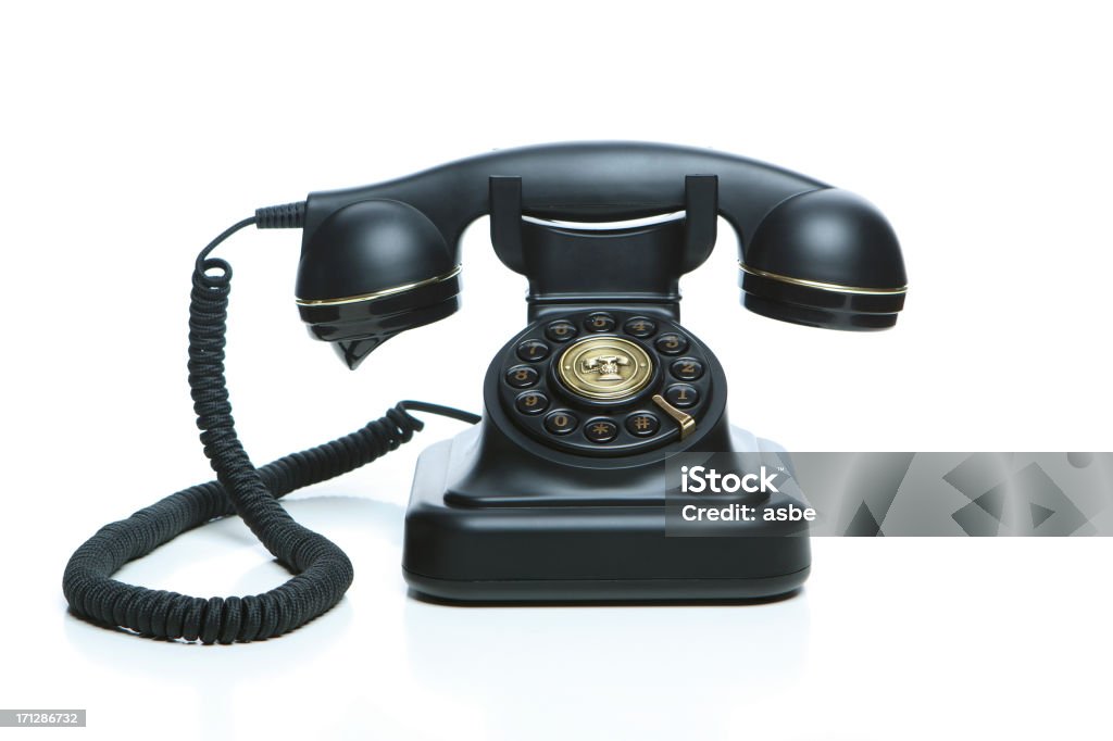 Telefone preto - Royalty-free Fundo Branco Foto de stock