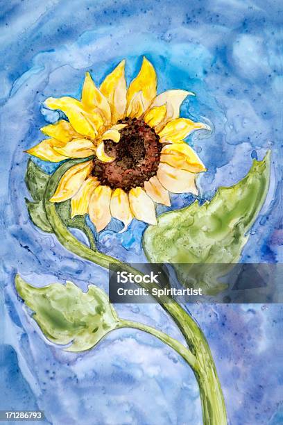 Sonnenblume Auf Yupo Stock Vektor Art und mehr Bilder von Sonnenblume - Sonnenblume, Aquarell, Abstrakt
