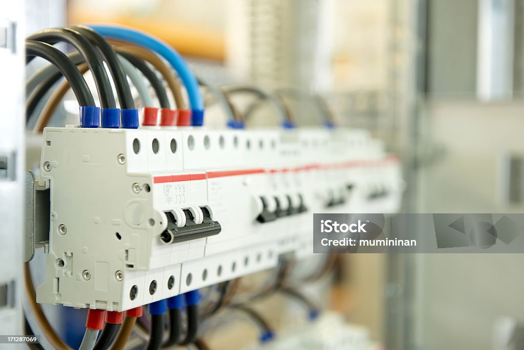 fuse box Electrical fuse box off Electricity Stock Photo