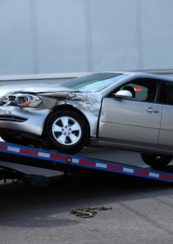 Car Being Towed Away After Accident.