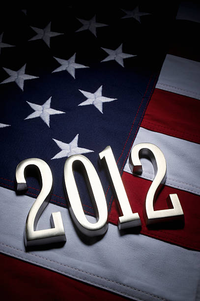elecciones presidenciales de estados unidos de 2012 bandera estadounidense números de plata - presidential election 2012 election photography fotografías e imágenes de stock