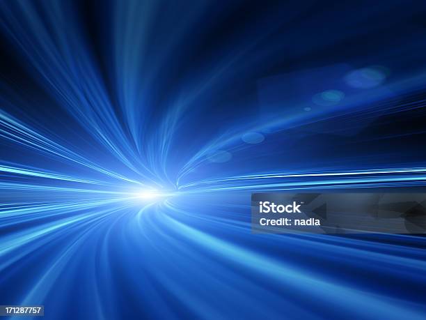 Abstract Speed Motion In Highway Tunnel Stock Photo - Download Image Now - Speed, Blue, Light - Natural Phenomenon