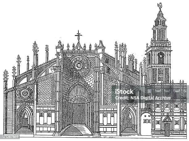Vetores de A Catedral De Sevilha Espanhaarquitetura Antiga Ilustrações e mais imagens de Andaluzia