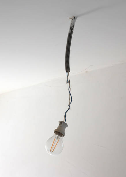 istock Vintage lamp on the ceiling with white simple background 1712878713
