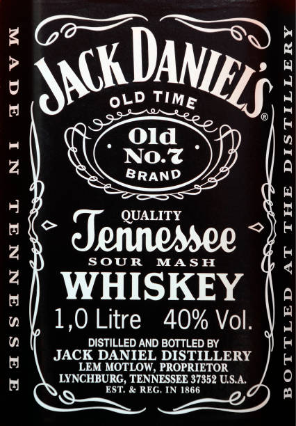 Label of Jack Daniel's Whiskey stock photo