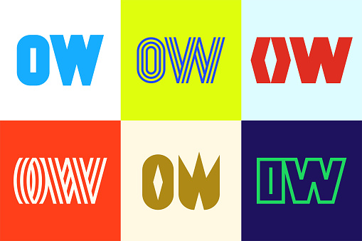 Set Of Letter Ow S Stock Illustration - Download Image Now - Abstract, Arrow Symbol, Badge - iStock