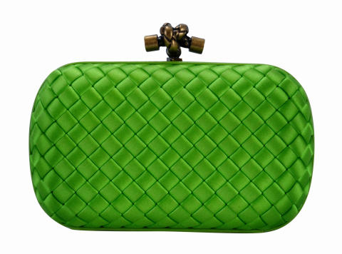 Green handbag isolated on white background