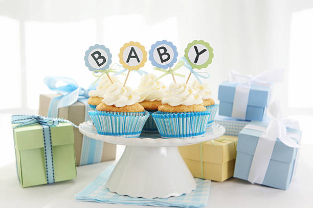 Baby cupcakes stock photo