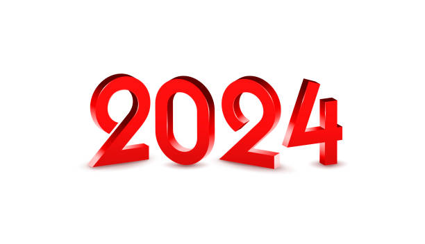 istock Happy new year 2024. 2024 new year with 3D luxury design template. Luxury modern red color for 2024 new year celebration 1712893495