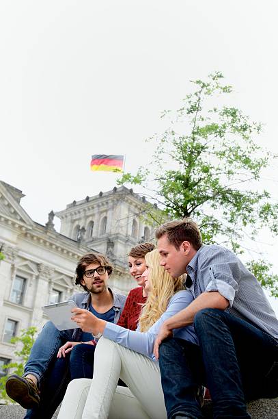 Four Friends, Berlin, Germany stock photo