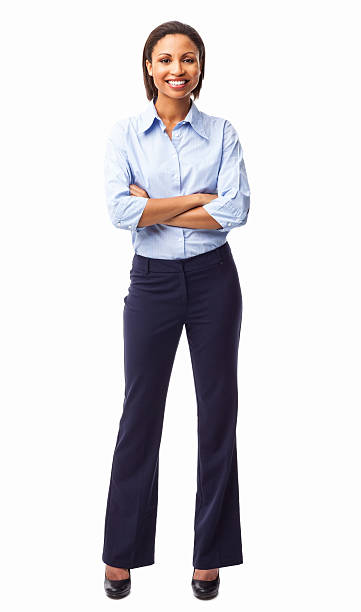 istock Beautiful Businesswoman Standing With Hands Folded - Isolated 171289706