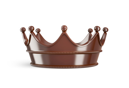 crown of the chocolate king. Isolated on white