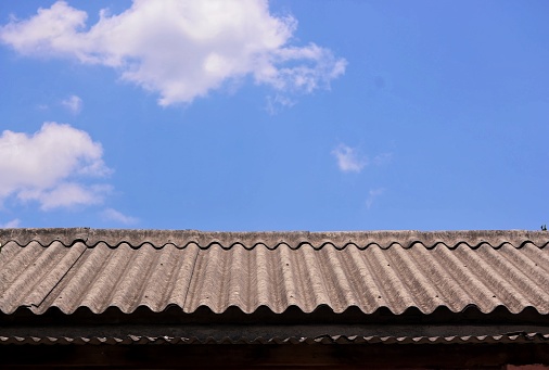 Building roof line with sky