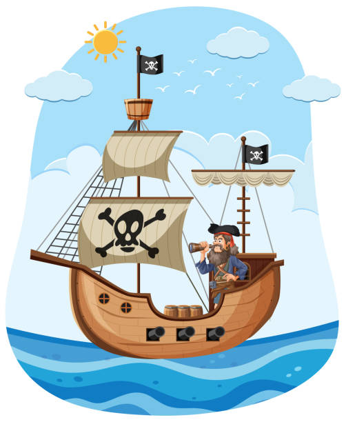 istock Pirate sail the boat in the sea 1712909833