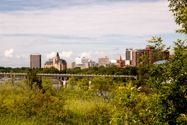 istock Saskatoon Riverbank With University Bridge 171291360