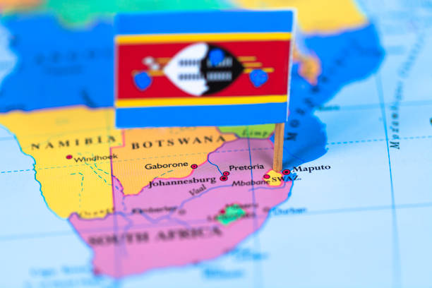 istock Map and Flag of Swaziland 171291921