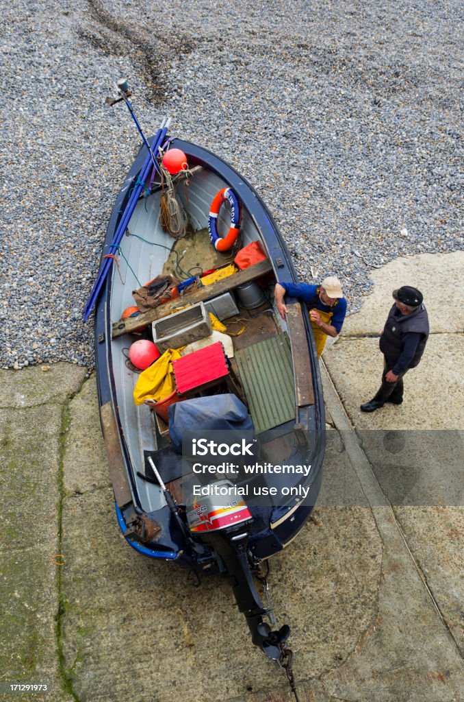 Vista de cima de um barco de pesca - Foto de stock de Fora De Moda - Estilo royalty-free