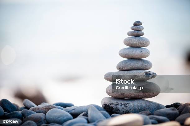 Stones Stacked In Balanced Pile Stock Photo - Download Image Now - Alternative Therapy, Balance, Beach