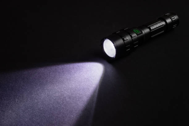 istock Flashlight and beam of light on a dark background 1712923851