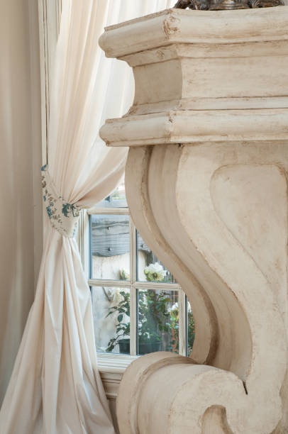 istock Close up of pillar style fireplace 171292661