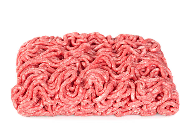 Raw ground beef Raw minced (ground) meat isolated on a white ground beef photos stock pictures, royalty-free photos & images