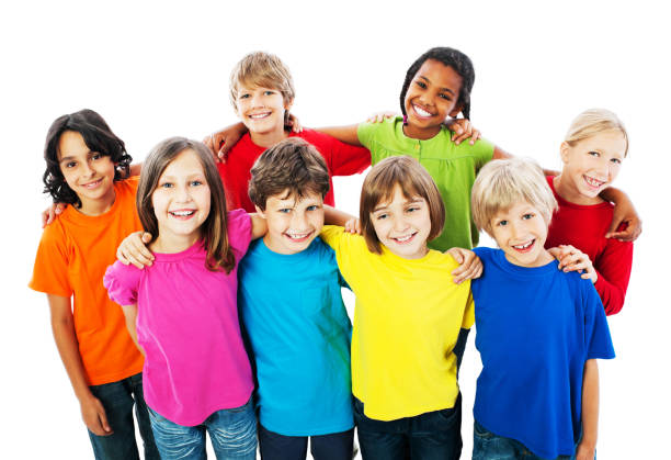 istock Group of embraced cute kids. 171293109