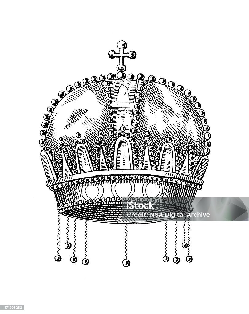 ハンガリーロイヤルクラウン/歴史的な記号の王室やランク - 戴冠式のロイヤリティフリーストックイラストレーション
