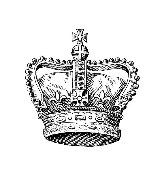 royal crown of zjednoczone królestwo/zabytkowy monarchy symbole - coat of arms illustrations stock illustrations