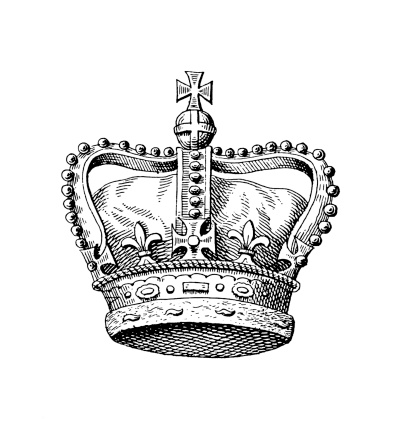 19th-century engraving of royal crown of the United Kingdom. Published in Systematischer Bilder-Atlas zum Conversations-Lexikon, Ikonographische Encyklopaedie der Wisslenschaften und Kuenste (Brockhaus, Leipzig) in 1844.