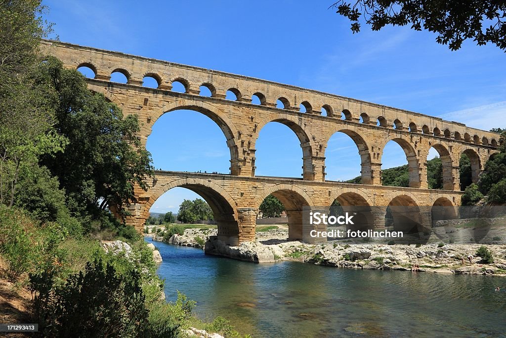 Pont du Gard, Frankreich - Lizenzfrei Gard-Brücke Stock-Foto