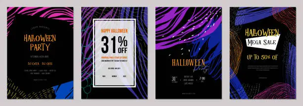 Vector illustration of Universal Halloween Art Templates_06