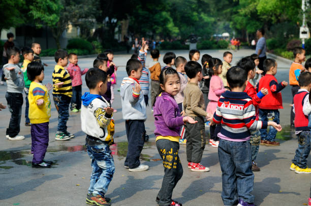 preschoolers - child dancing preschooler outdoors fotografías e imágenes de stock