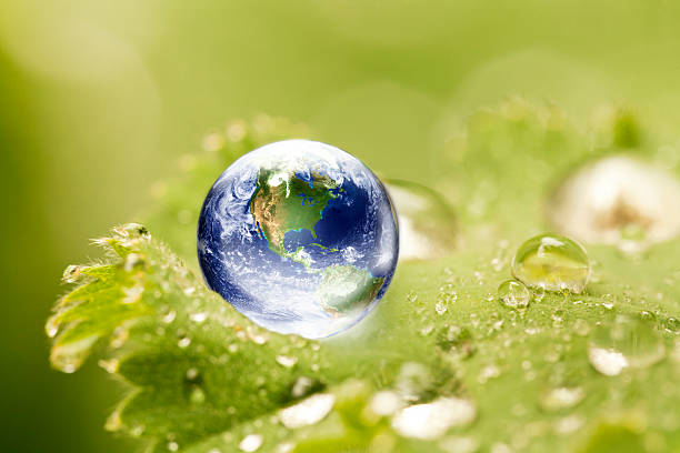 istock US focus world globe in water drop on green leaf 171294388