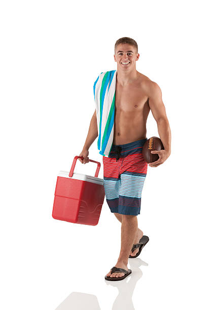 человек, для пикника - male swimwear cooler 20s стоковые фото и изображения