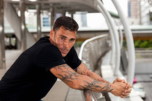 istock Caucasian man with tattoos 171295664