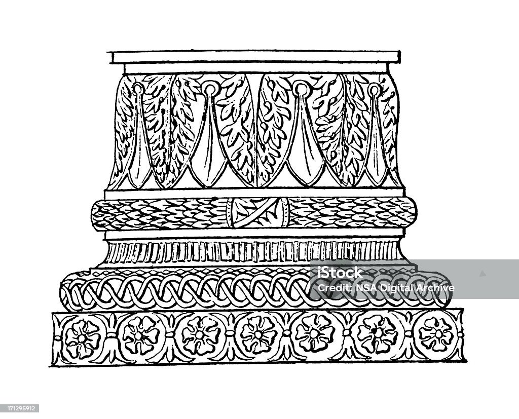 Coluna arquitetônica antiga Base/ilustrações - Ilustração de Apoiado royalty-free