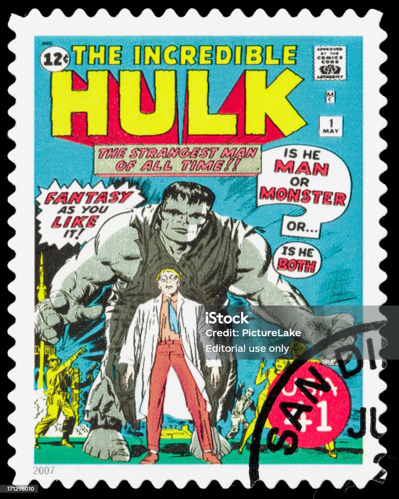USA niesamowite adidas Hulk komiks obejmuje znaczków pocztowych - Zbiór zdjęć royalty-free (Komiks)