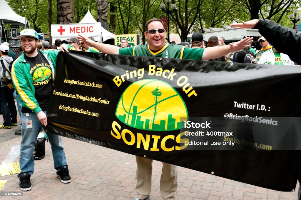 Seattle Super Sonics Rally - Foto de stock de Seattle libre de derechos