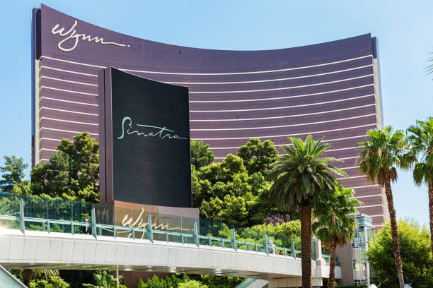 Wynn Hotel and Casino on the Las Vegas Strip "Las Vegas, USA - September 4, 2012: Wynn luxury resort and casino on the Las Vegas Strip as seen from Las Vegas Blvd. during the day." wynn las vegas stock pictures, royalty-free photos & images